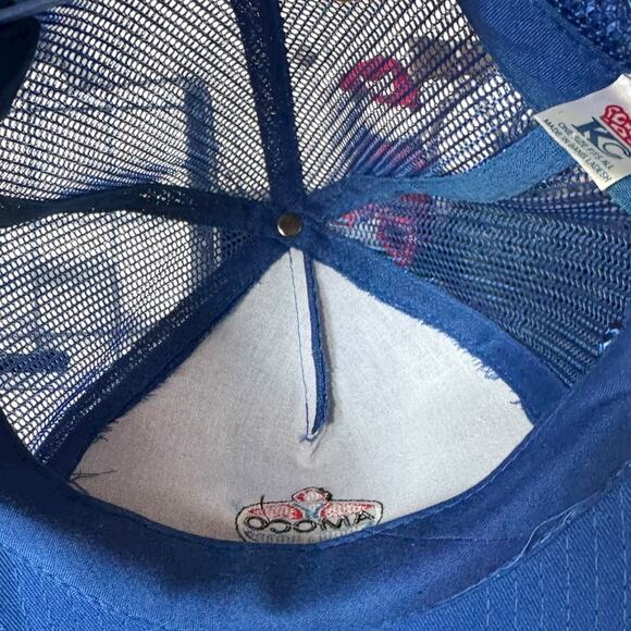 Vintage Amoco Gas Station Hat Blue Mesh Trucker Cap KC Crown Rope Snapback - Picture 7 of 7